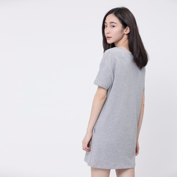 Dry hand feel Cotton Long T-shirt / Grey 4枚目の画像