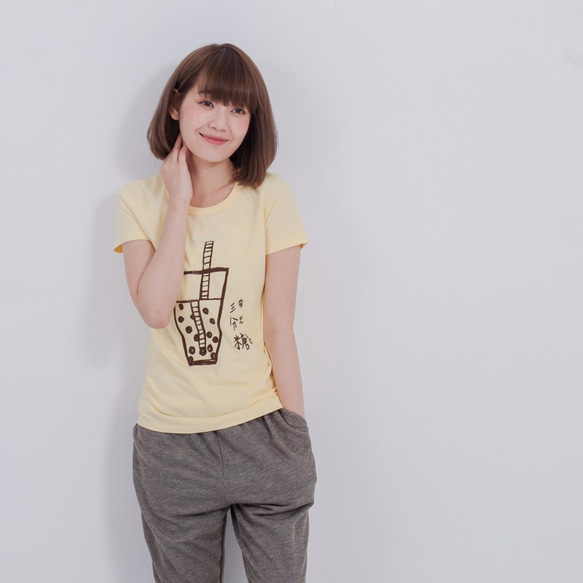 パールミルクティー Taiwan Bubble Tea Cotton T-shirt 砂糖のサード 4枚目の画像
