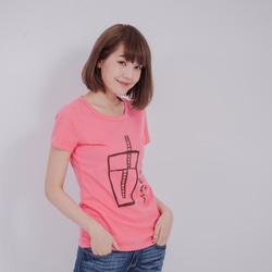 パールミルクティー Taiwanese Bubble Tea peach cotton T-shirt 5枚目の画像