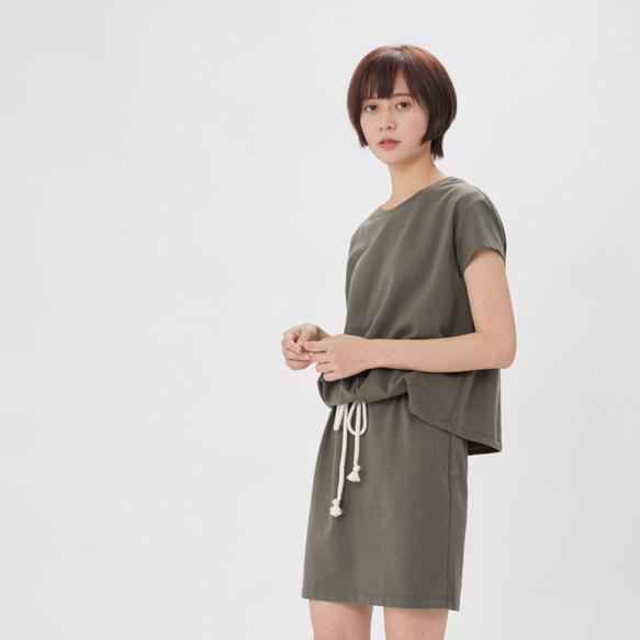 French terry drawstring dress / Green Project 008 1枚目の画像