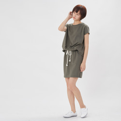 French terry drawstring dress / Green Project 008 2枚目の画像