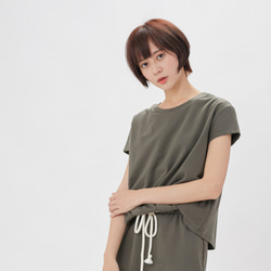 French terry drawstring dress / Green Project 008 6枚目の画像