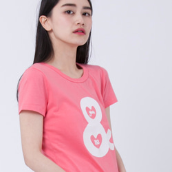 You and Me・ピーチ起毛ソフトコットン・半袖・レディースTシャツ、Rose Pink 7枚目の画像