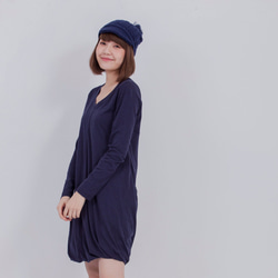 Kimberly Single Jersery Double layer skirt dress/ Navy 2枚目の画像