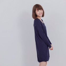 Kimberly Single Jersery Double layer skirt dress/ Navy 3枚目の画像