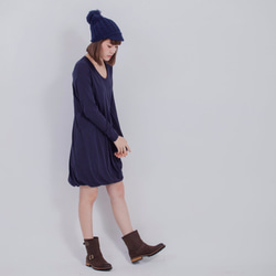 Kimberly Single Jersery Double layer skirt dress/ Navy 7枚目の画像