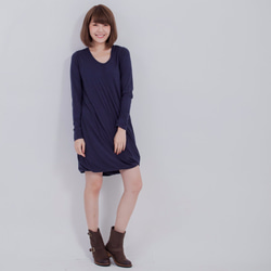 Kimberly Single Jersery Double layer skirt dress/ Navy 8枚目の画像