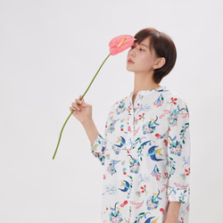 Ivy Henley Cotton Floral Print Long Sleeves Blouse 8枚目の画像