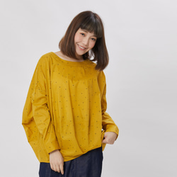 【6折】Namiya 球型長袖棉質上衣/黑點黃 第1張的照片