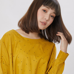 【6折】Namiya 球型長袖棉質上衣/黑點黃 第6張的照片