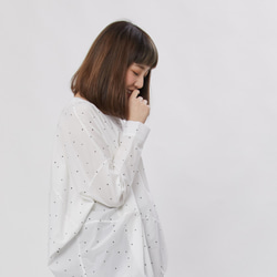 Namiya Balloon Shape Cotton Print Top White 5枚目の画像