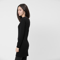 Brush Fleece Thermal Inner Shirt Dress Black 5枚目の画像