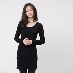 Brush Fleece Thermal Inner Shirt Dress Black 7枚目の画像