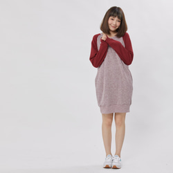 French terry long sleeve sweat dress / Burgundy 6枚目の画像