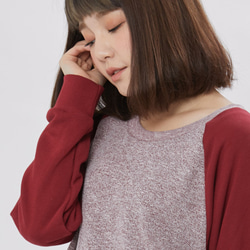 French terry long sleeve sweat dress / Burgundy 7枚目の画像