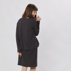 Smart Cozy French Terry Long Sleeves Drawstring Dress Grey 4枚目の画像