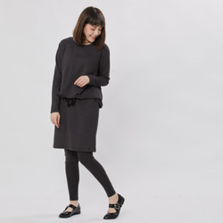 Smart Cozy French Terry Long Sleeves Drawstring Dress Grey 7枚目の画像