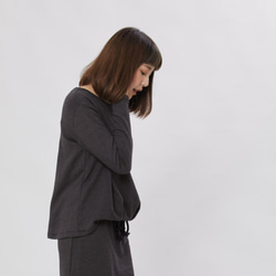 Smart Cozy French Terry Long Sleeves Drawstring Dress Grey 10枚目の画像