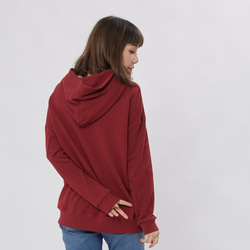 Barbara French Terry Hoody Sweat Shirt with Pock / Burgundy 4枚目の画像