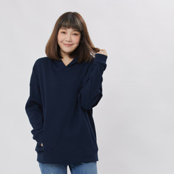 Barbara French Terry Hoody Sweat Shirt with Pock / Navy 3枚目の画像