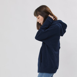 Barbara French Terry Hoody Sweat Shirt with Pock / Navy 4枚目の画像