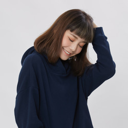 Barbara French Terry Hoody Sweat Shirt with Pock / Navy 5枚目の画像