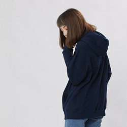 Barbara French Terry Hoody Sweat Shirt with Pock / Navy 6枚目の画像