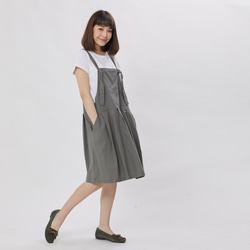 デニム JUMPER SKIRT/grey green 3枚目の画像