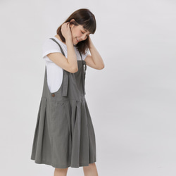 デニム JUMPER SKIRT/grey green 4枚目の画像