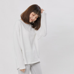 French Terry コットン Tシャツ /White 2枚目の画像