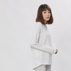 French Terry コットン Tシャツ /White 5枚目の画像