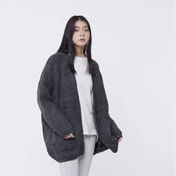 Selina Cozy Long Knit Gardigan Sweater /Heather Grey 3枚目の画像