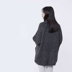 Selina Cozy Long Knit Gardigan Sweater /Heather Grey 4枚目の画像