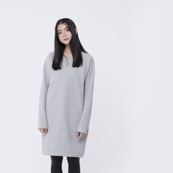 Boonie Brush Cotton Pocket Warm Sweat Dress/ Light Grey 1枚目の画像