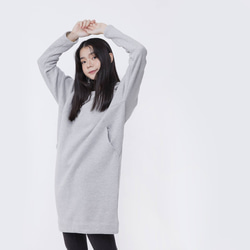 Boonie Brush Cotton Pocket Warm Sweat Dress/ Light Grey 6枚目の画像