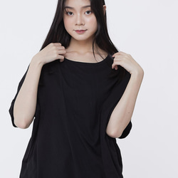 Megan Squared Cut Soft Top/ Black 7枚目の画像