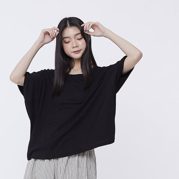 Megan Squared Cut Soft Top/ Black 8枚目の画像