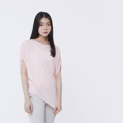 Nancy Drop Shoulder Asymmetry Soft Top Pink 5枚目の画像