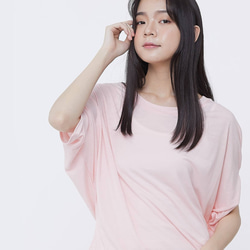 Nancy Drop Shoulder Asymmetry Soft Top Pink 6枚目の画像