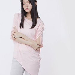 Nancy Drop Shoulder Asymmetry Soft Top Pink 8枚目の画像