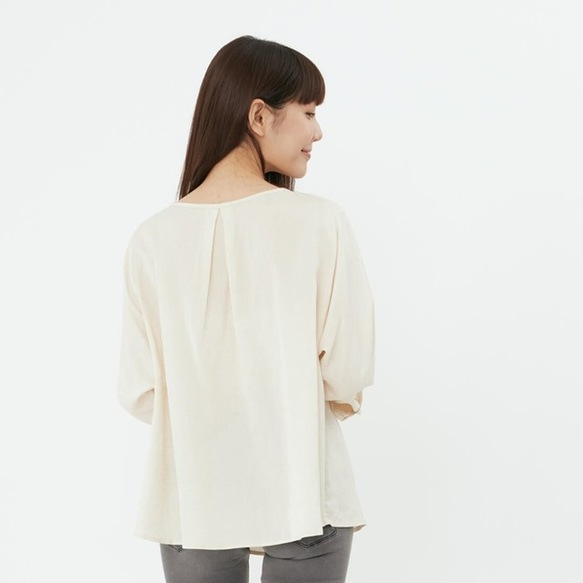 Sharon Cotton Linen Long Sleeves Top/ Linen 2枚目の画像