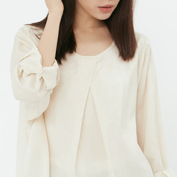 Sharon Cotton Linen Long Sleeves Top/ Linen 7枚目の画像