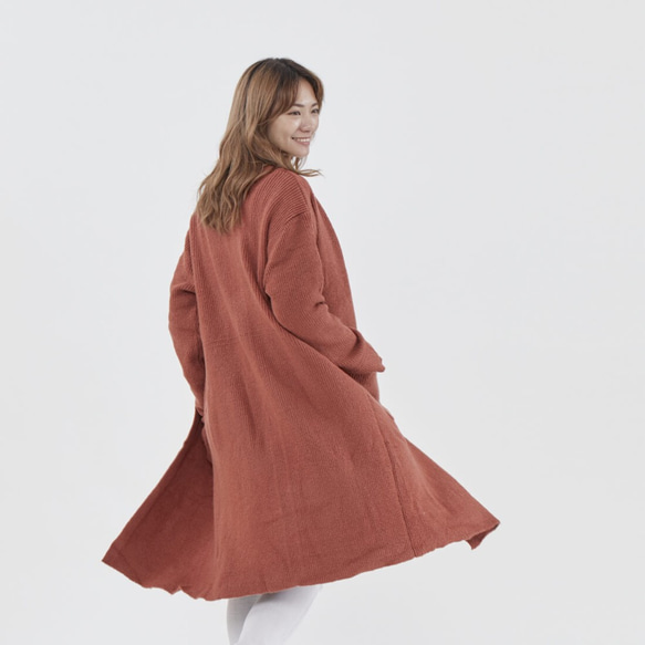 Ula midi cardigan jacket with pockets / Brownish Red 7枚目の画像