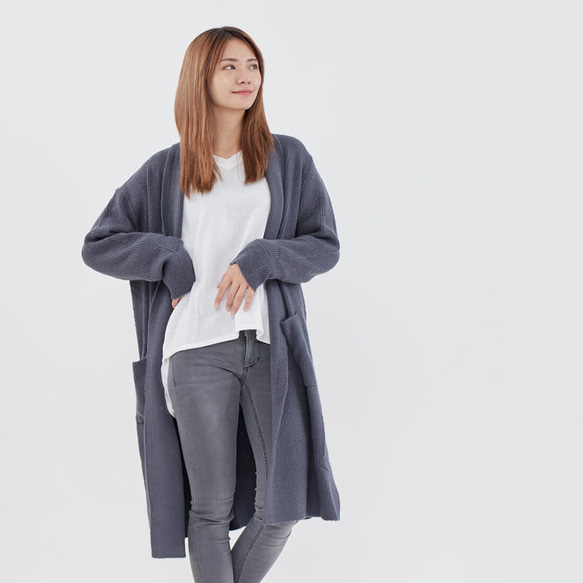 Ula midi cardigan jacket with pockets / Black 5枚目の画像