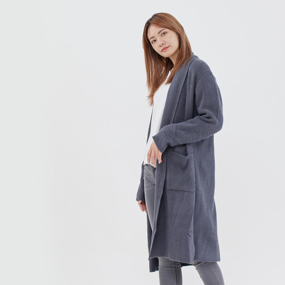 Ula midi cardigan jacket with pockets / Black 7枚目の画像