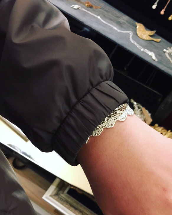 【金夏琳 King & Sharlene 】浮雕蕾絲手鐲 925純銀c型開口手環 第9張的照片