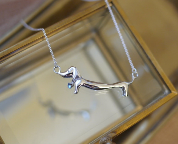 [ジン・ザリン・キング＆Sharlene]小さなソーセージ犬の純銀製のネックレスチェーン鎖骨 4枚目の画像