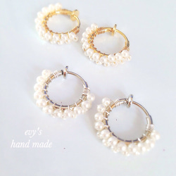 pearl hoop earring 2枚目の画像