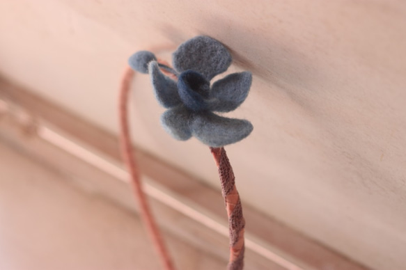 現貨款 天然植物染 藍染蝴蝶蘭髮箍 第3張的照片