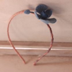 現貨款 天然植物染 藍染蝴蝶蘭髮箍 第5張的照片